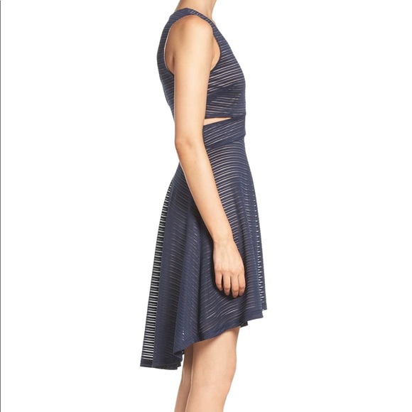 NEW Ali Jay navy stripe knee length dress - Picture 7 of 8